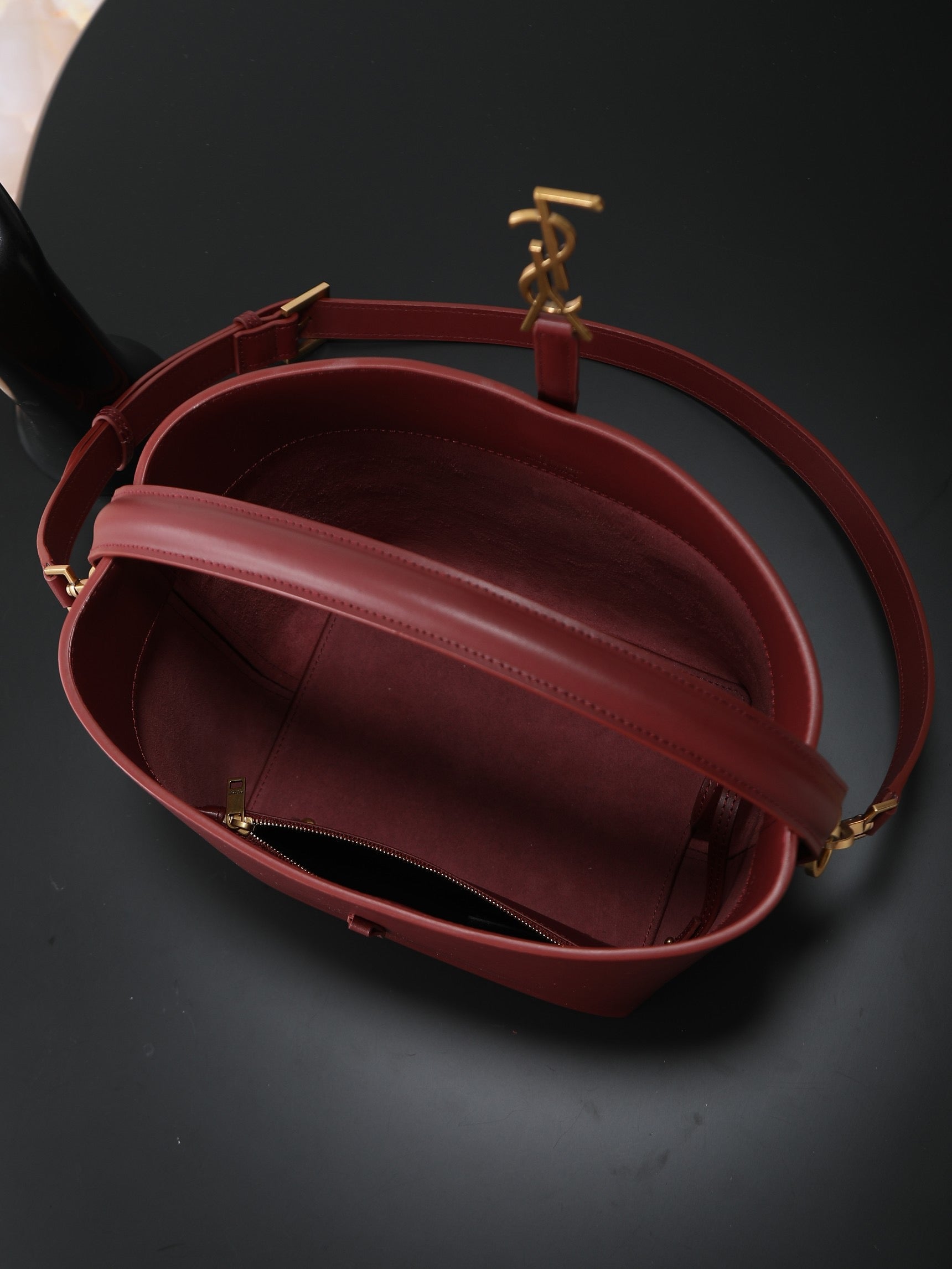 Bucket Bag | LE 37 | Smooth Calfskin | Dark Red (Premium Quality )