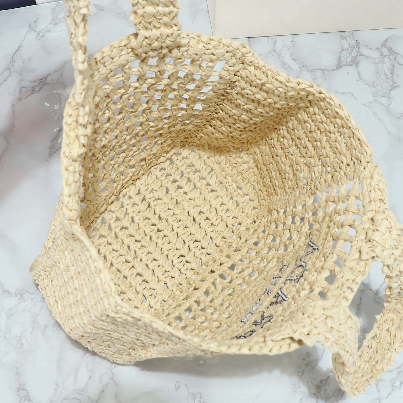 P*ra*da Raffia Tote Bag