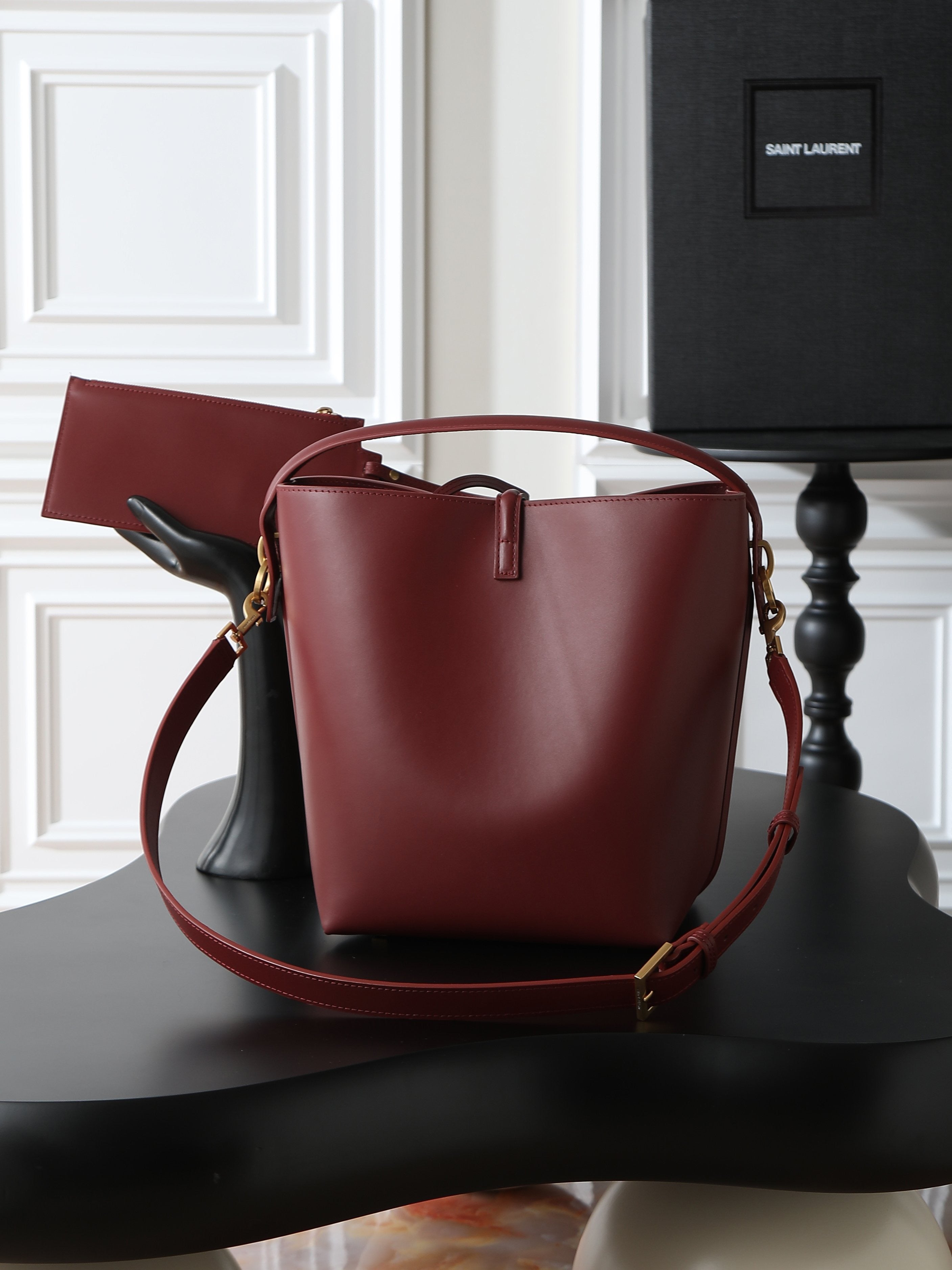 Bucket Bag | LE 37 | Smooth Calfskin | Dark Red (Premium Quality )