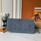 Embossed Denim Neverfull Tote