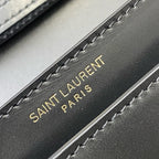 Premium Black Leather Sunset Box Clutch