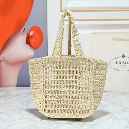 P*ra*da Raffia Tote Bag