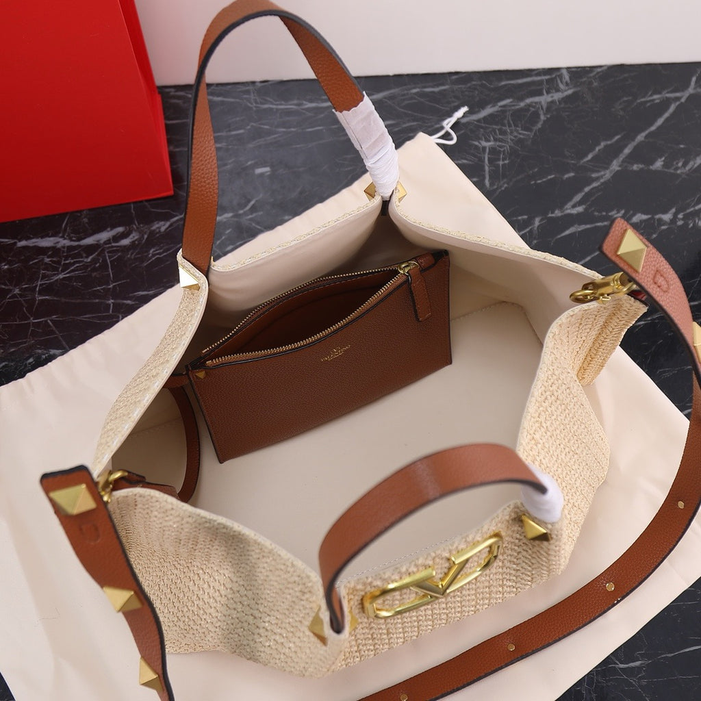 Handwoven Studded Tote Bag