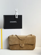 26S Suede & Calfskin Maxi Flap Bag | (Premium Quality+++)
