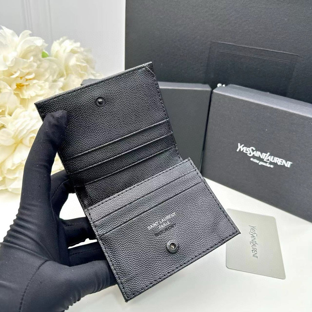 Y Compact Leather Bi-Fold Wallet