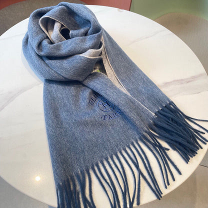 H*r*m*s Classic Double-Sided Scarf: Timeless Elegance in Top-Grade Cashmere