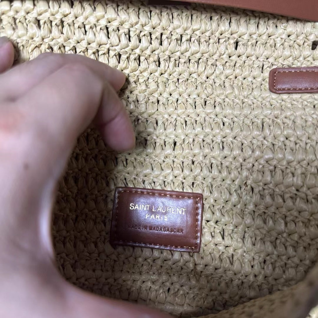 ICARE Woven Raffia Logo Tote (Premium Quality )