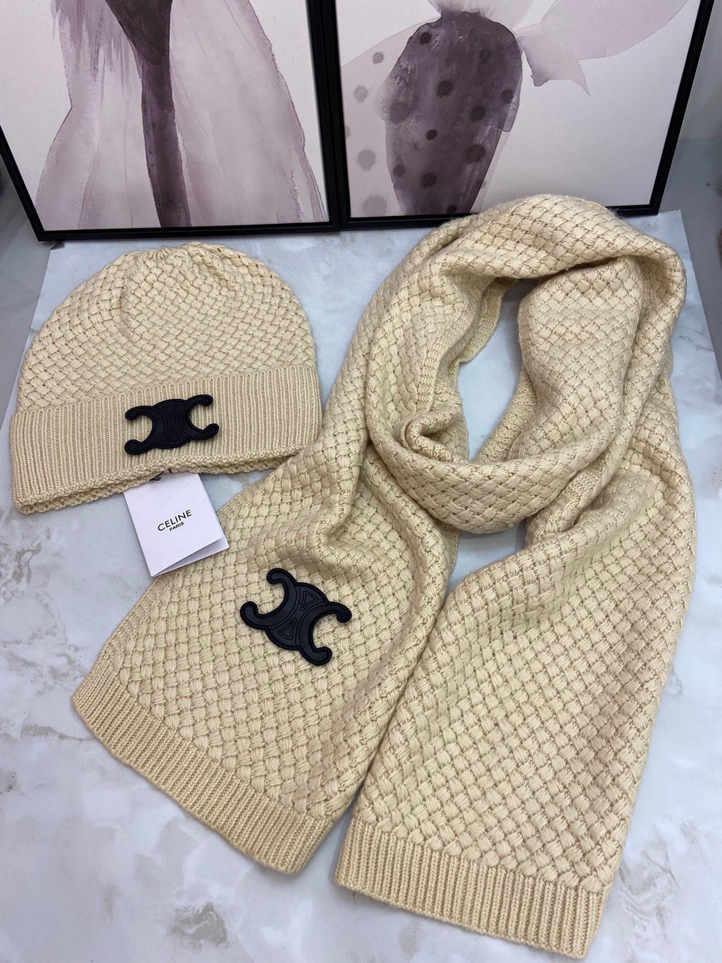 Ce*li*n cashmere hat and scarves