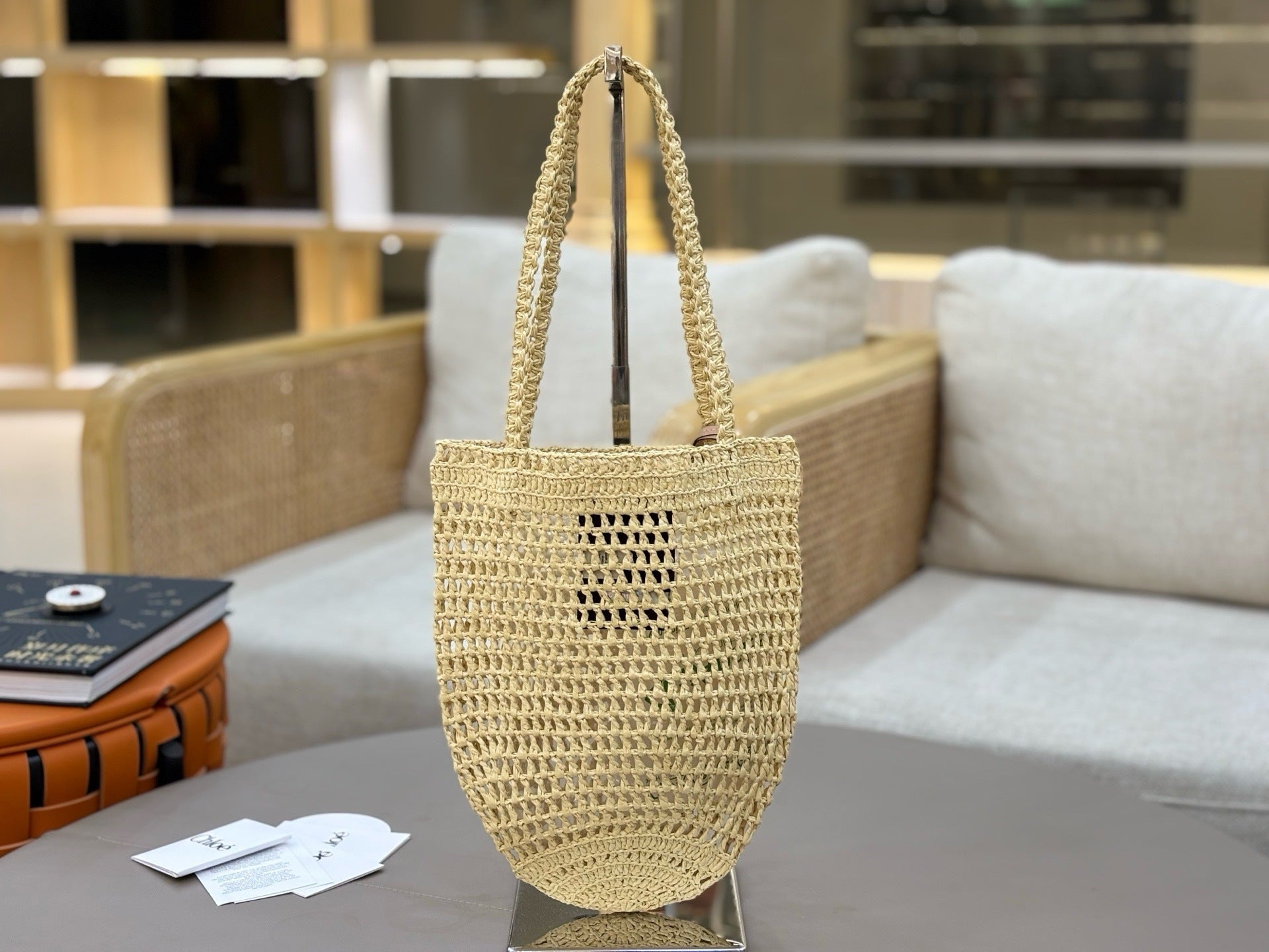 Handcrafted Raffia & Leather Tote  (Premium Quality)
