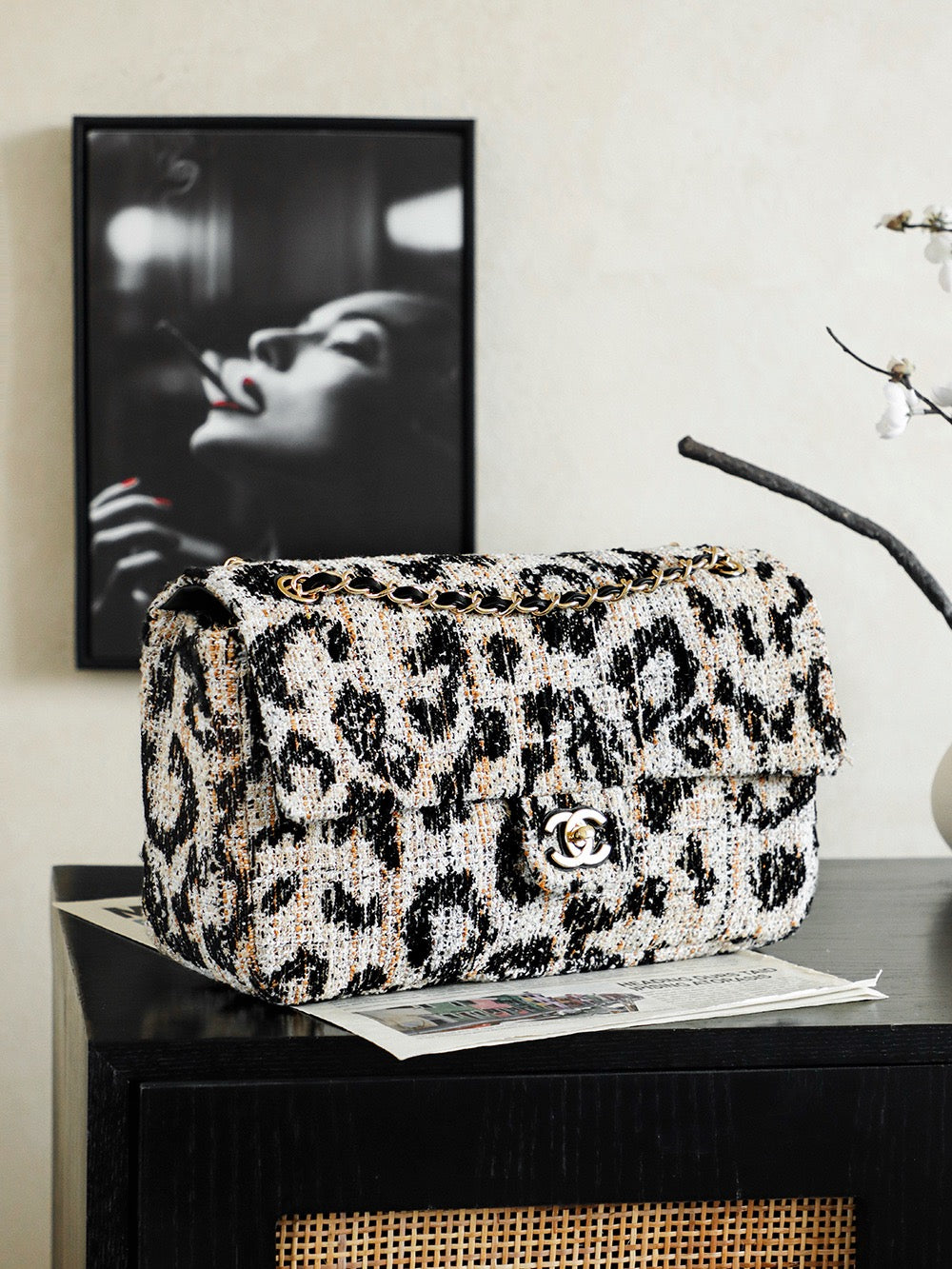 26A Leopard Tweed CF Bag | Premium Quality