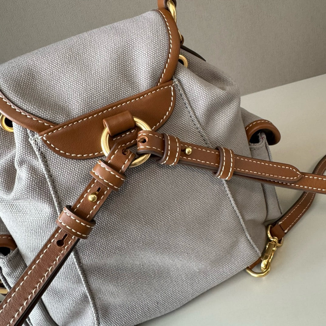Premium Canvas &  Calfskin College-Style Backpack – JKS