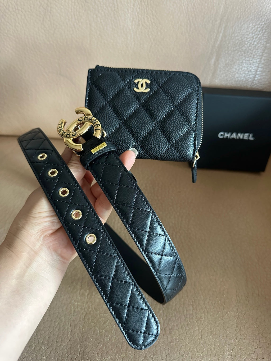 Black & Gold Quilted Belt
