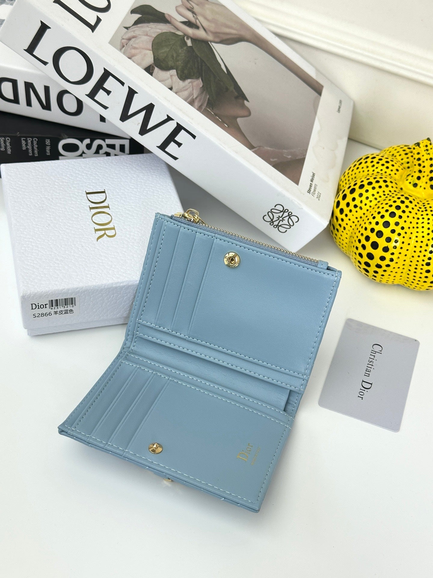 D Bow Logo Card Holder | S2867/ S2866| Lambskin |