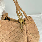 Soft Suede Parachute-Style Woven Bag
