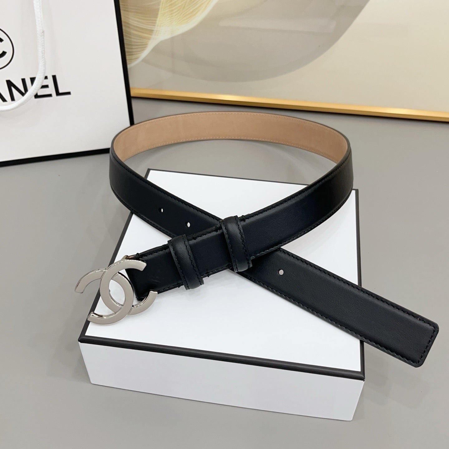 Logo Reversible Belt | 3cm | Calfskin Leather