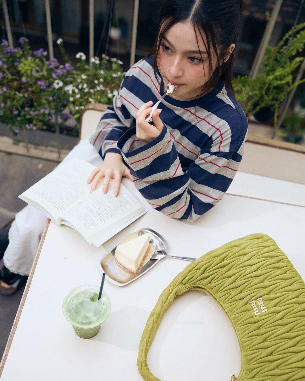 Quilted Suede-Lambskin Shoulder Bag