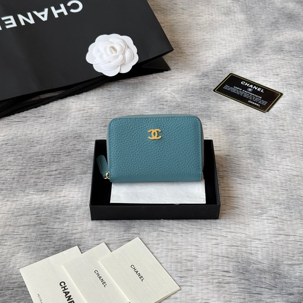 Lychee-Grain Zip Coin Purse (Premium Quality)