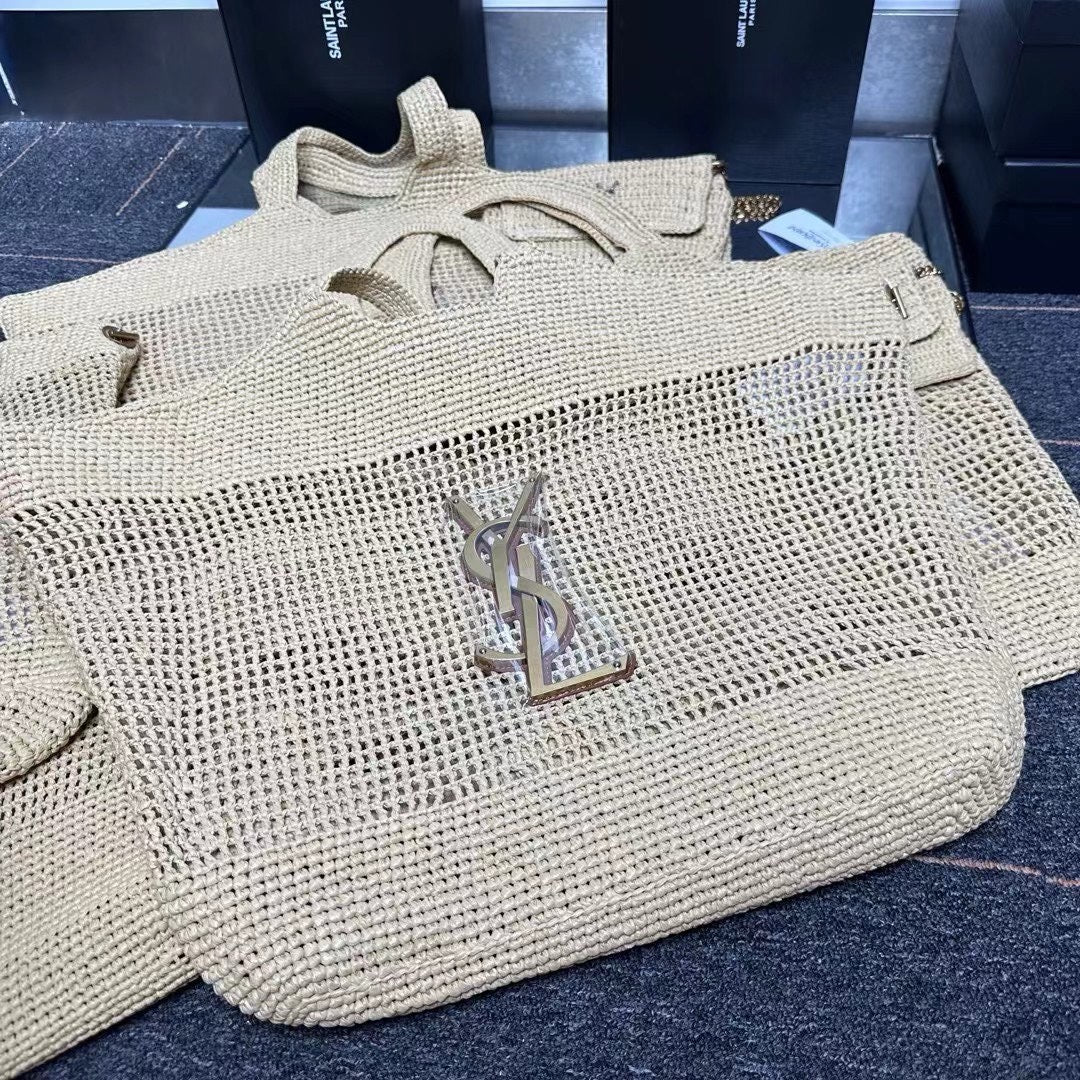 ICARE Woven Raffia Logo Tote (Premium Quality )