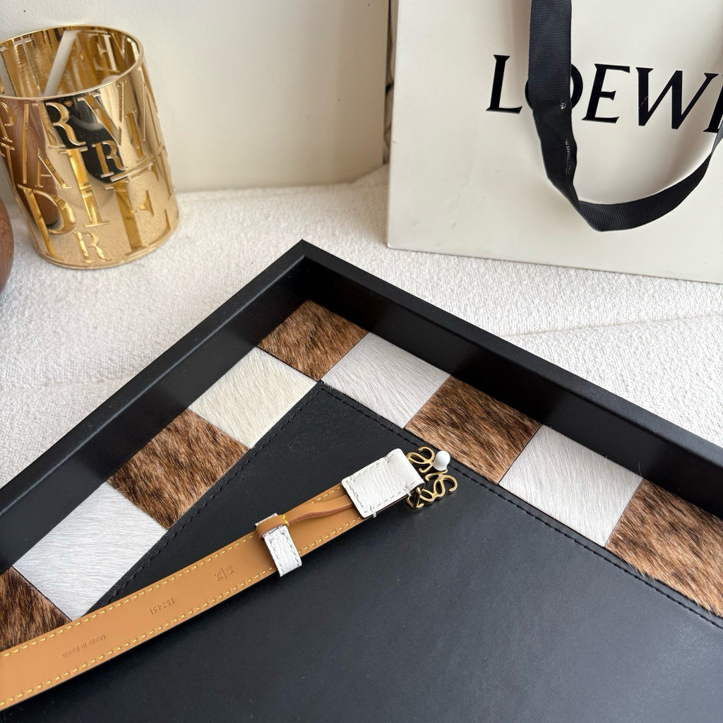 Anagram Buckle Leather Belt