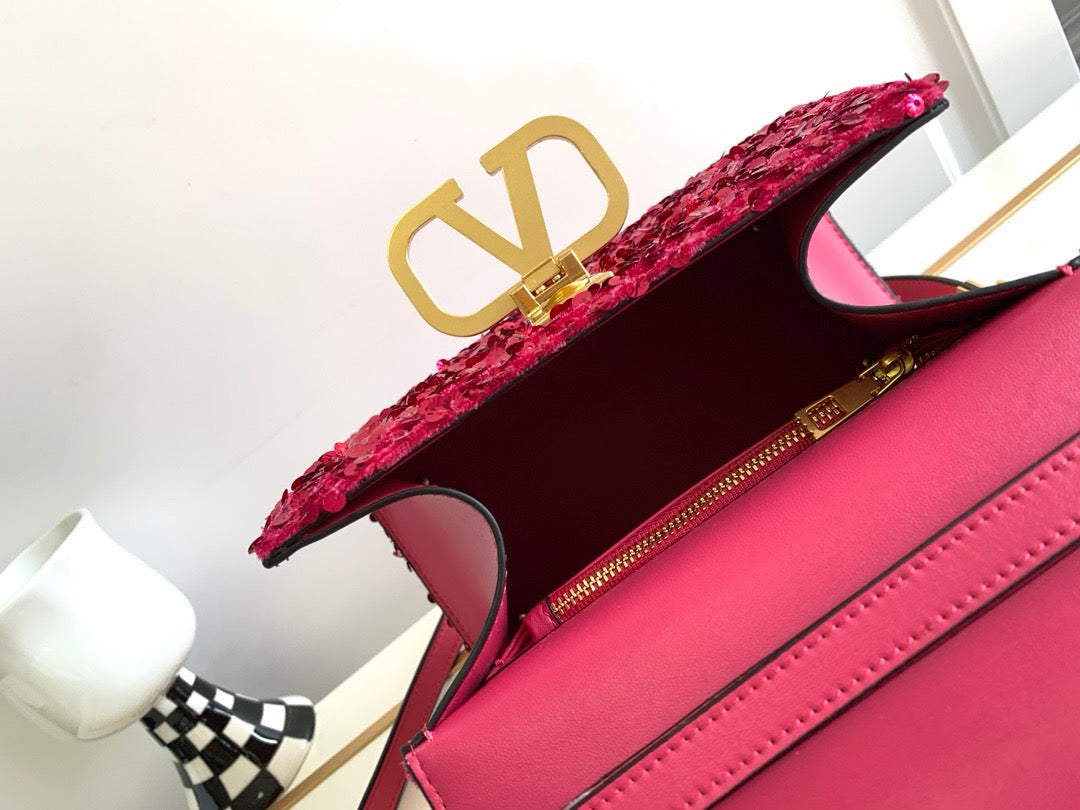 V-SLING 3D Embroidered Sequin Bag | 9866 MTX