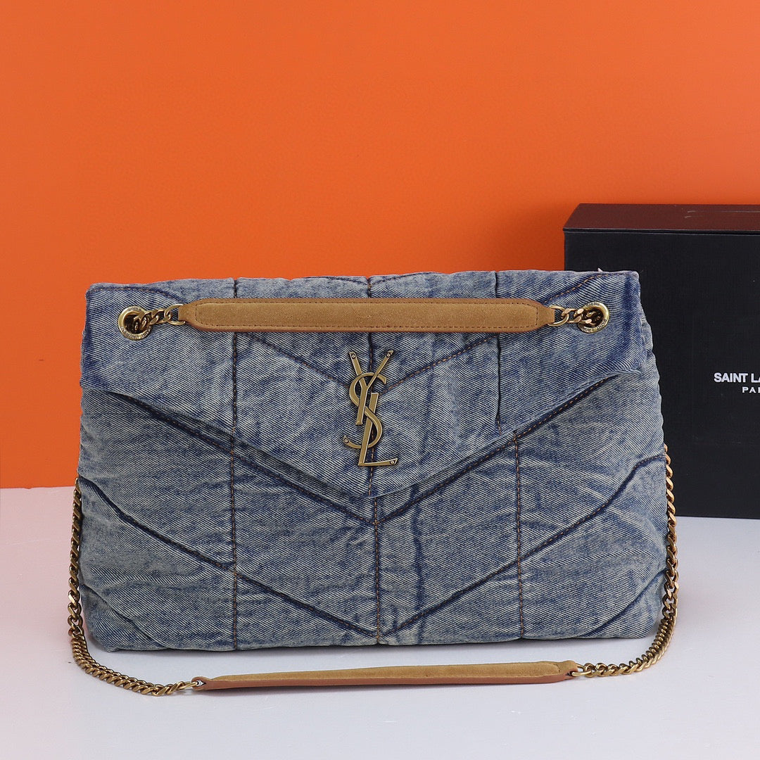 YL.S Loulou Puffer Denim Cloud Bag: Elevate Your Style with Timeless Sophistication