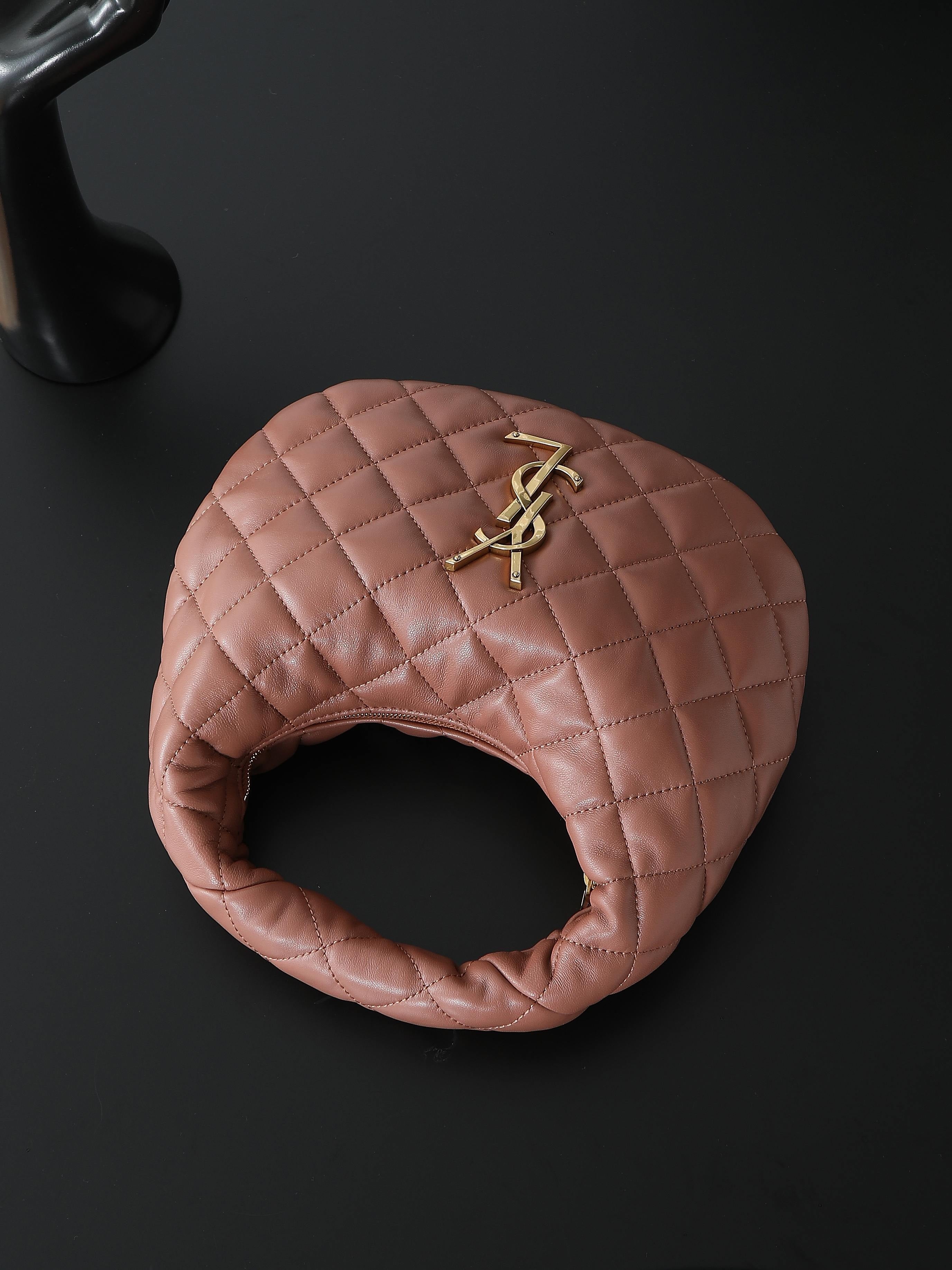 ICare Baby Pink Napa Leather Croissant Shoulder Bag