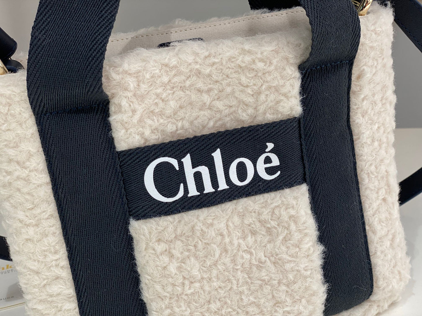 Ch*l*o*e : Furry wooden tote bag