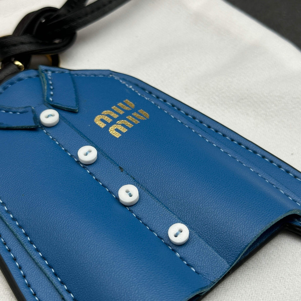Leather Shirt-Inspired Bag Charm – Blue Edition