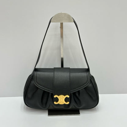 C*LI*N - MEDIUM POLLY BAG IN SUPPLE CALFSKIN BLACK