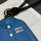 Leather Shirt-Inspired Bag Charm – Blue Edition