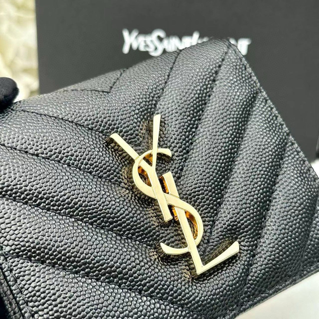 Y Compact Leather Bi-Fold Wallet