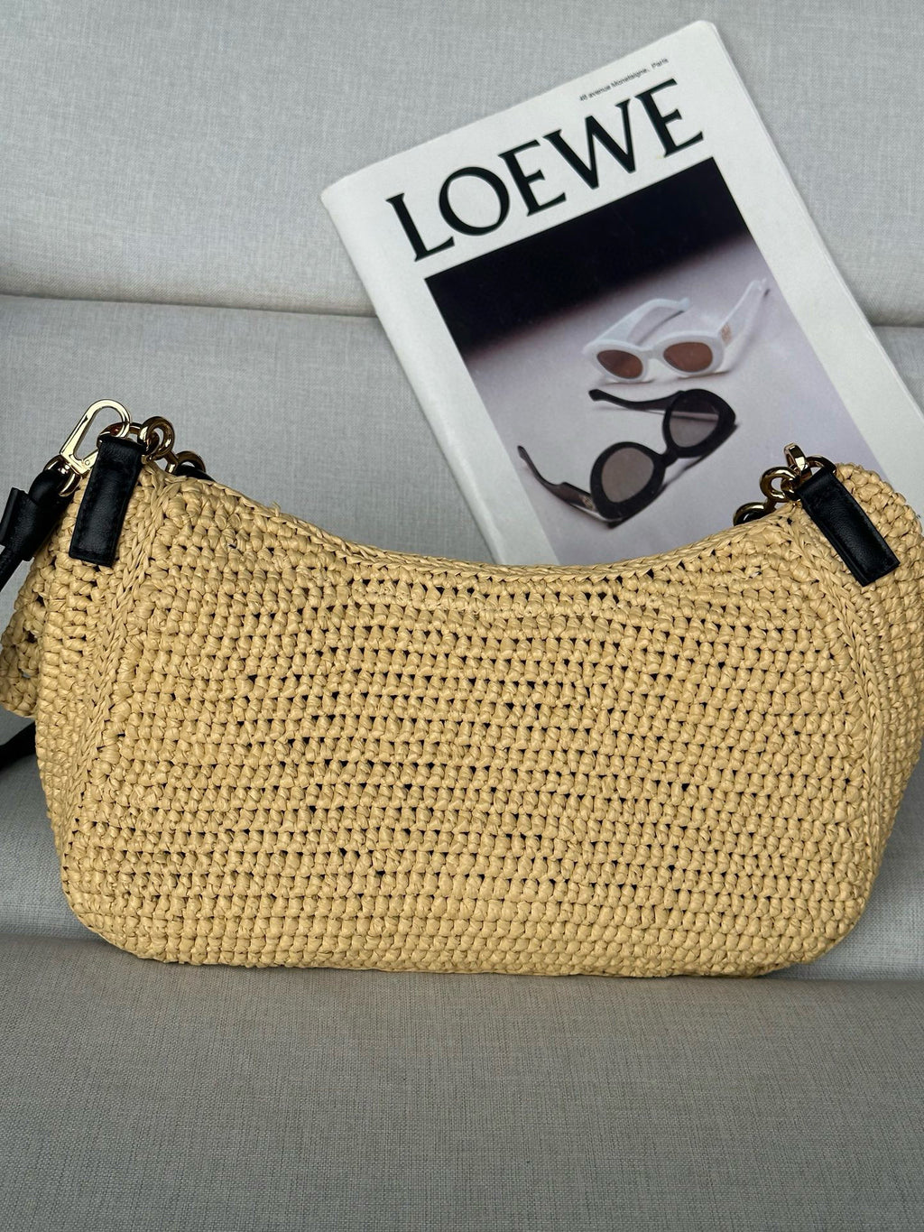 Woven Straw Bag | 7019A | Chain Strap (Premium Quality )