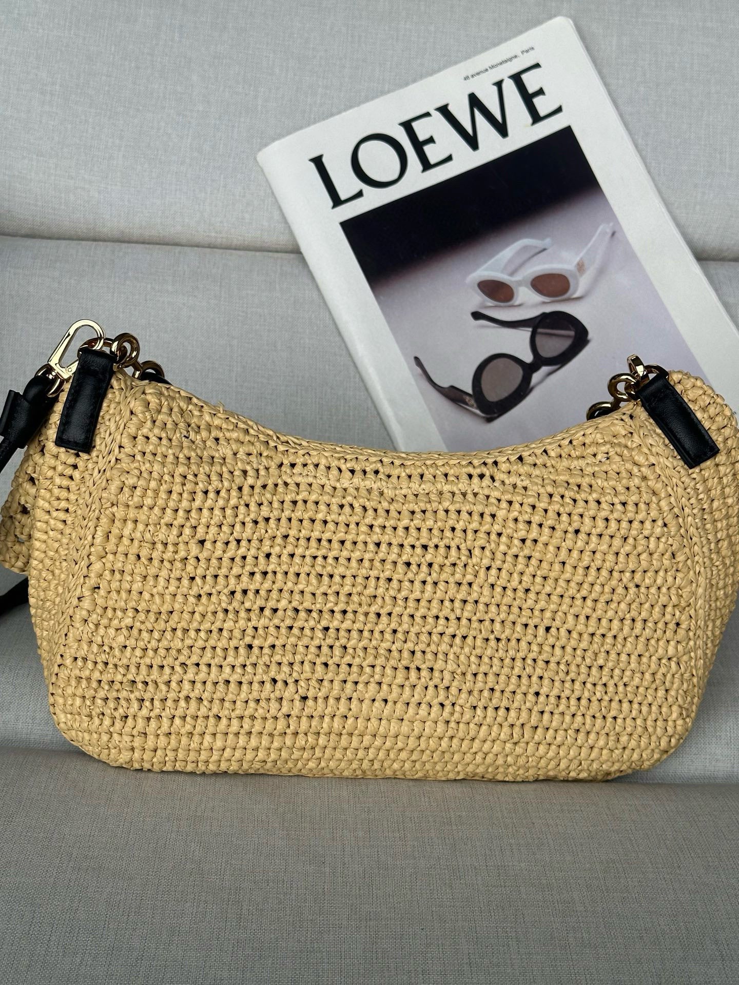 Woven Straw Bag | 7019A | Chain Strap (Premium Quality )