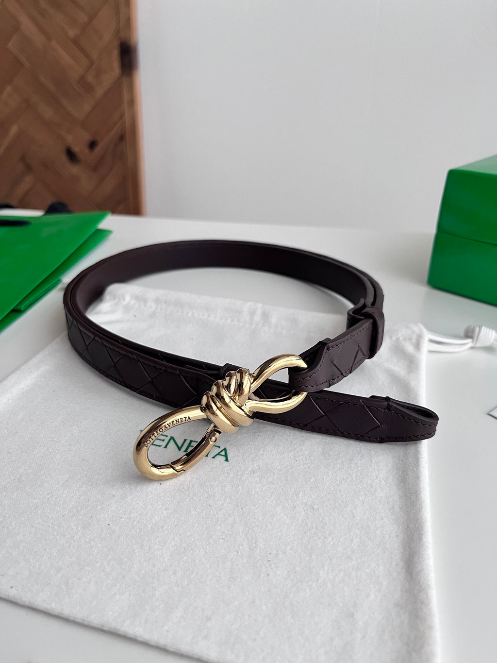 Woven Intrecciato Belt | Knot Buckle | 2.0cm | 2026