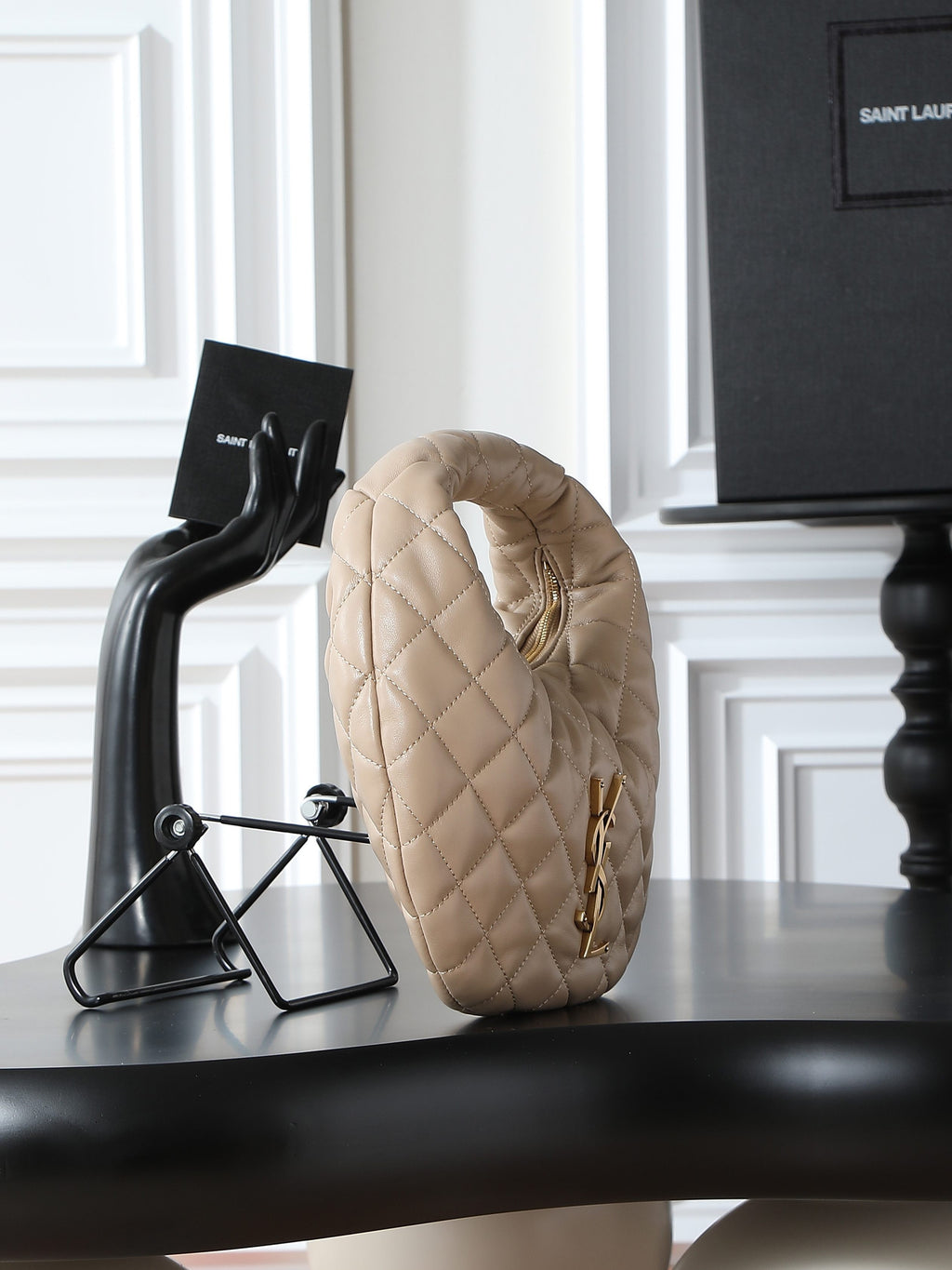 ICare Baby Pink Napa Leather Croissant Shoulder Bag