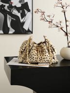 Spotted leopard plush Hobo bag (Premium quality )