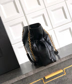 Elegant Black Lambskin Shoulder Tote