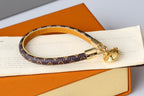 Coffee Floral Leather Bracelet