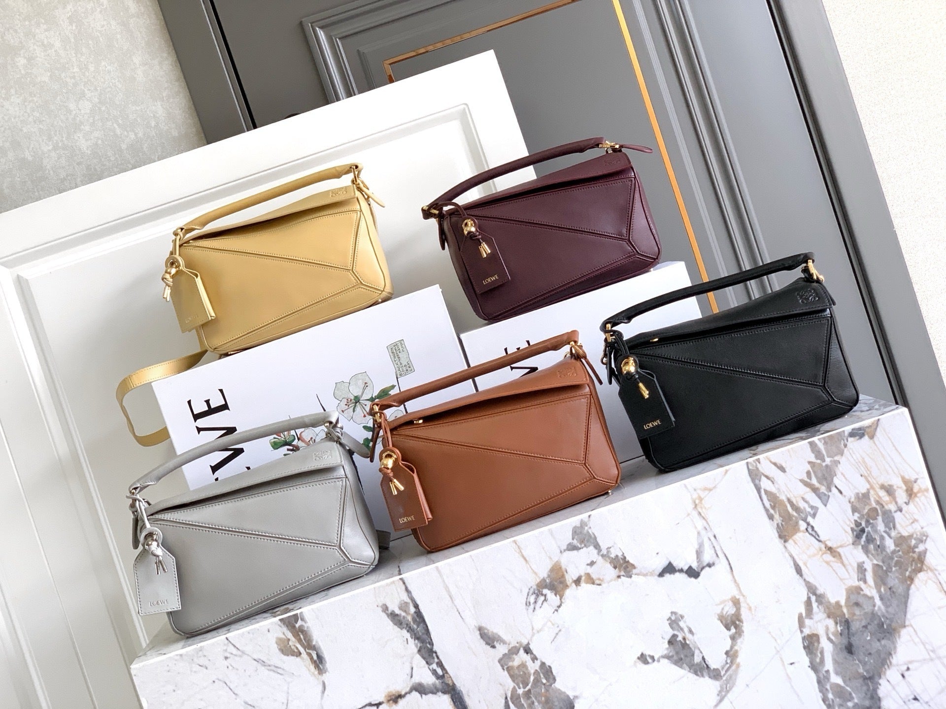 Premium Lambskin Geometric Puzzle Bag [Premium Quality]