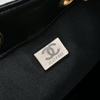 Quilted Hobo Bucket Bag — Vintage Black &amp; Gold