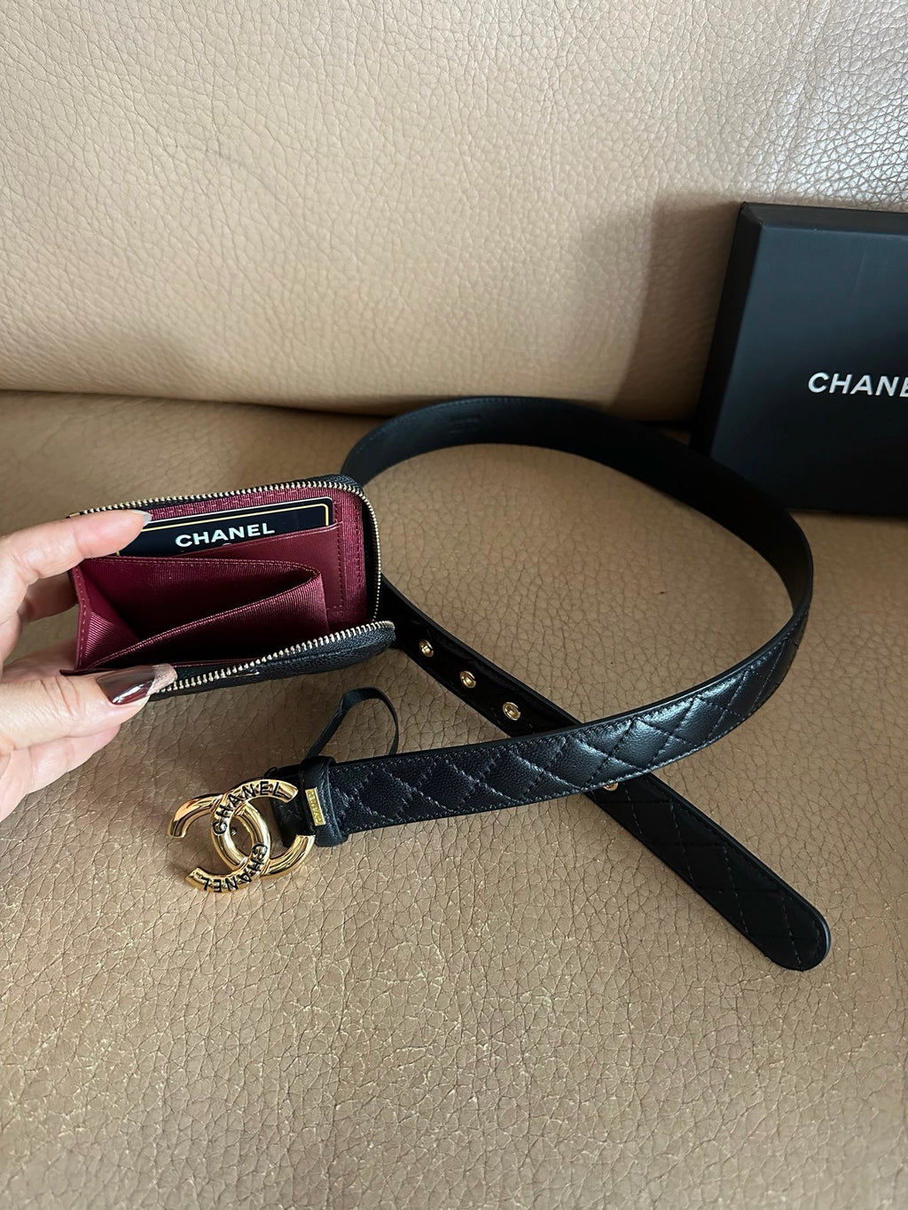 Black & Gold Quilted Belt