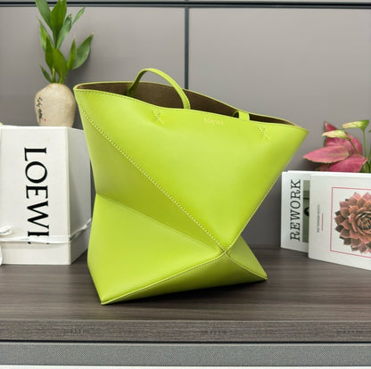 Glossy Leather Puzzle Fold Tote