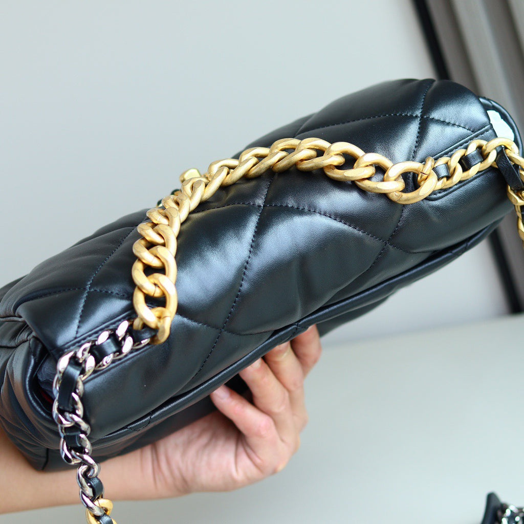 19 Bag | Goatskin Leather | 24K Gold-Tone Hardware | Medium 30cm (Premium Quality )