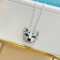 Cat Fine Jewelry Necklace | Tsavorite &amp; Sapphire | 925 Silver & 18K Gold