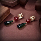 18K Gold-Plated Carnelian Teardrop Earrings