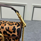 Leopard Print Logo Loco Calfskin Bag