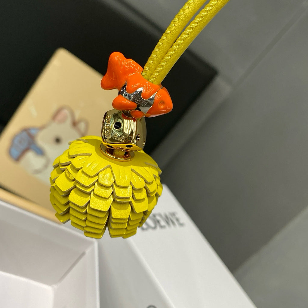 Beaded Leather Goldfish Charm 🐟