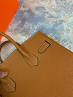 Birkin Platinum Color-Blocked Women's Bag from the Exclusive TOGO Series