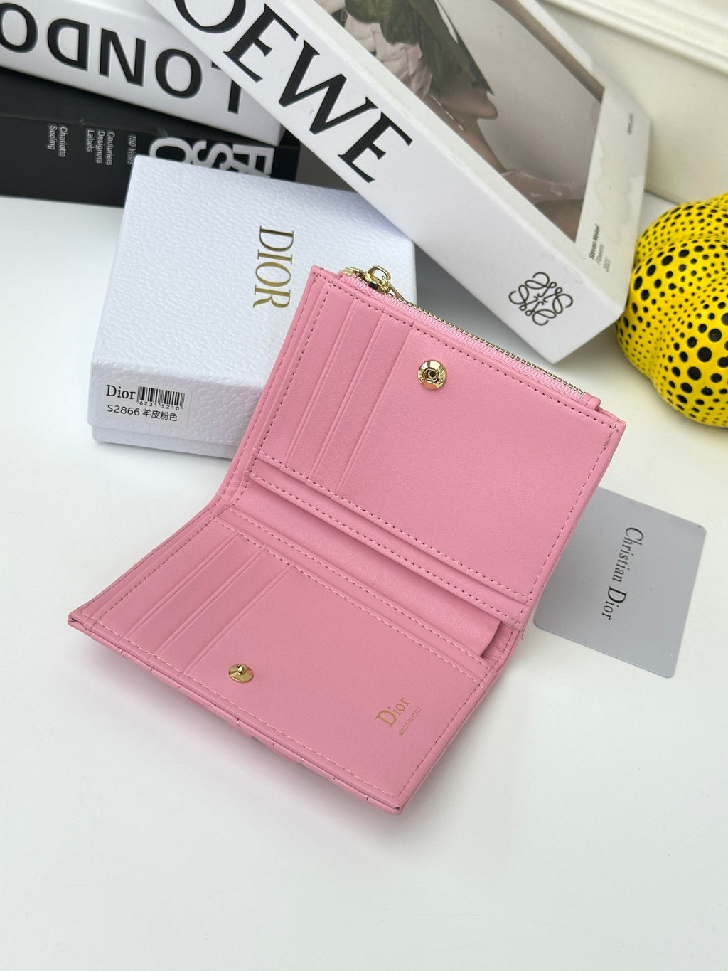D Bow Logo Card Holder | S2867/ S2866| Lambskin |