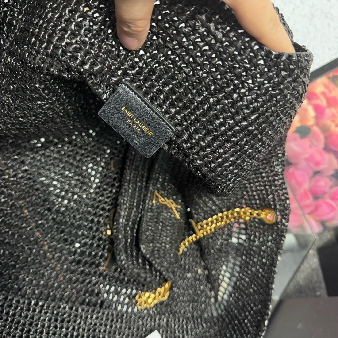 ICARE Woven Raffia Logo Tote (Premium Quality )